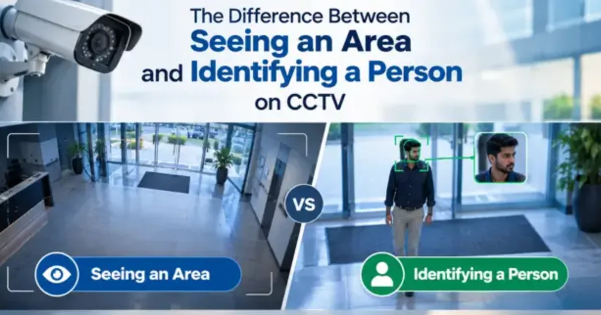CCTV camera identifying a person at a business entrance