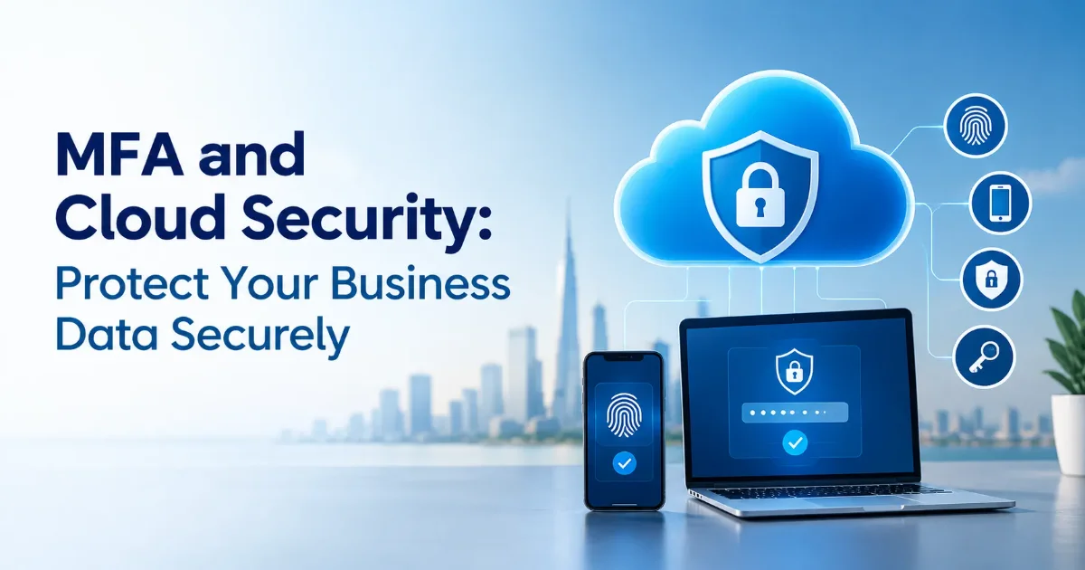 Multi-factor authentication (MFA) protecting cloud security and business data.